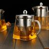 Stainless Steel Tea Strainers Scented Tea Coffee Glass Square Pot with Tea Strainers Kettle Teapot