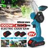 4-Inches Electric Protable Mini Cordless Rechargeable Handheld Chain Saw  For Tree Branch Wood Cutting With1/2Pcs Batteries