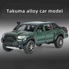 1/32 Toyota Tacoma Alloy Pickup Car Model Diecasts Metal Off-Road Vehicles Car Model High Simulation Sound and Light Childrens Toy Gift