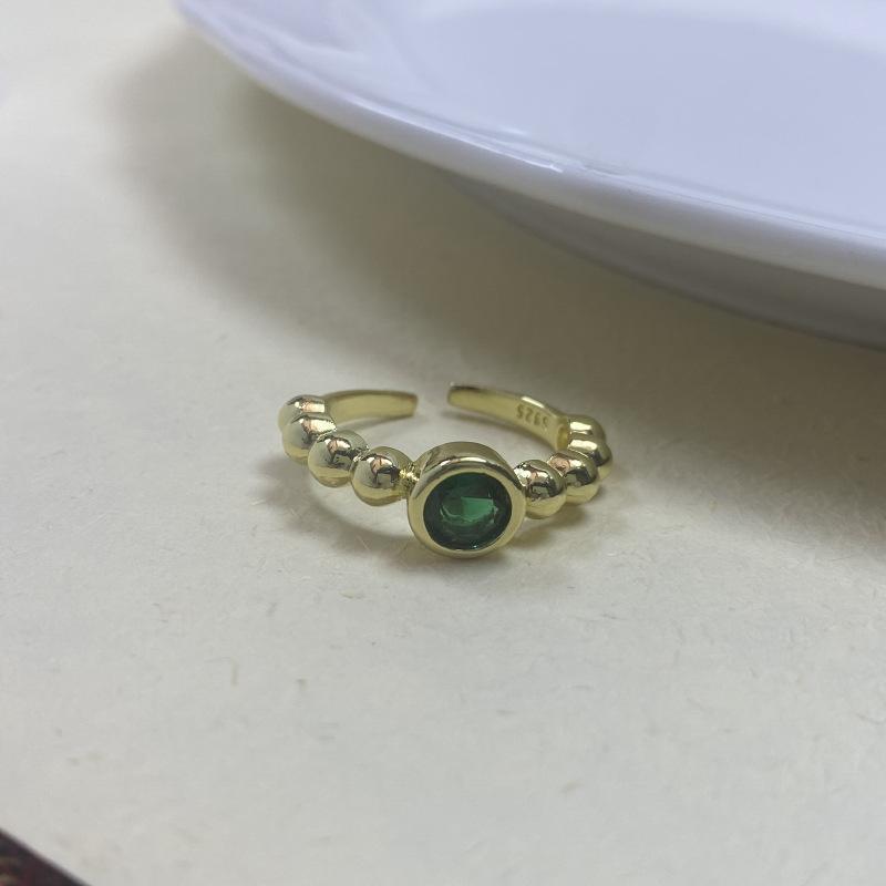 Unique Geometric Design Copper Ring For Women With Adjustable Fit And Colorful Zircon Stones