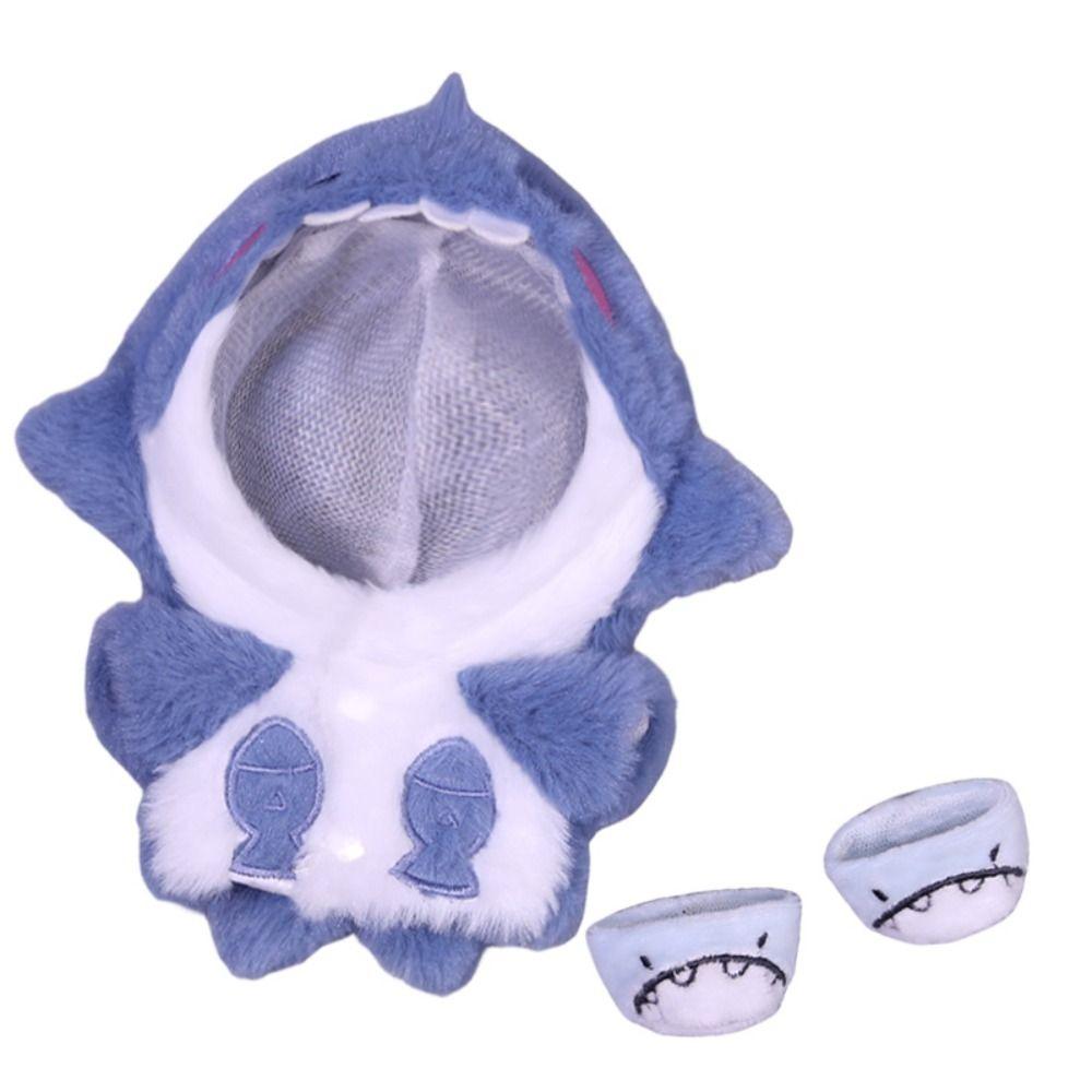20 см пальто с изображением акулы, розовые, синие миниатюрные плюшевые толстовки, подарочная кукольная одежда, хлопковые мягкие куклы