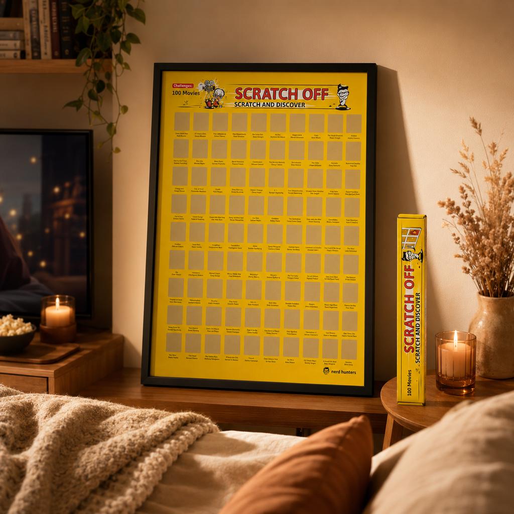 Scratch Off 100 Movies - Plakat Zdrapka 100 Kultowych Filmów A2