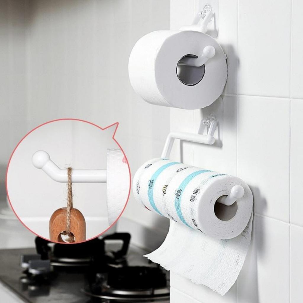 Kitchen Paper Roll Holder Towel Hanger Rack Bar Cabinet Rag Hanging Holder Bathroom Organizer Shelf Toilet Paper Holders