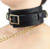 Liebe Seele SM Goods Collar and Handcuffs Black Set Genuine Leather High Quality Cosplay X Gold (black Hardware)