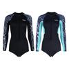 Womens 2mm Neoprene Wetsuit Full Body Long Sleeve Short Pants Snorkeling Diving Swimming Surfing Warmth