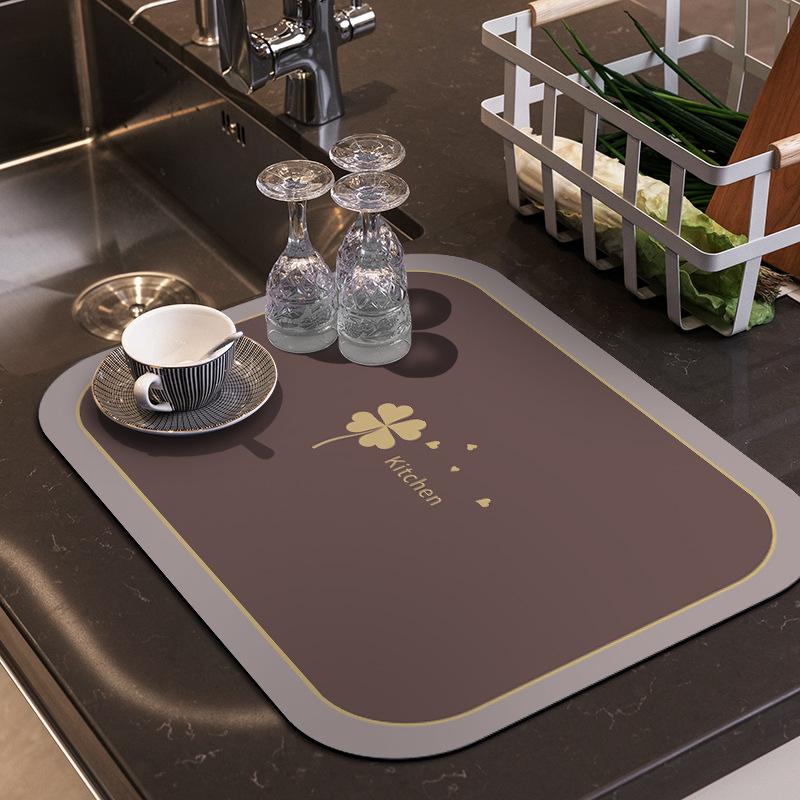 2 шт. Коврик для слива воды на кухне, поглощающий воду, для бытовой кофемашины, противоожоговый и нескользящий коврик для стола
