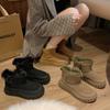 Women's Winter Faux Fur Lining Snow Booties Non-Slip Chunky Platform Warm Plush Fleece Lined Ankle Boots Shoes Comfort Faux Suede Short Boot for Women