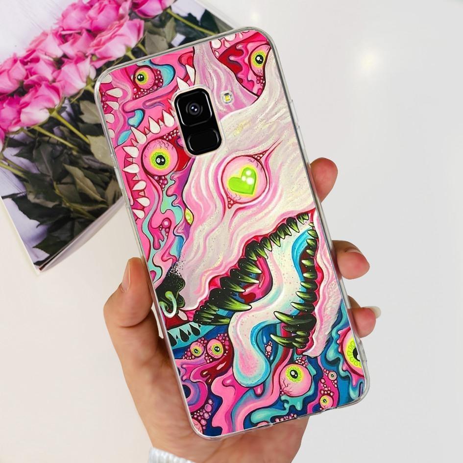 For Samsung A8 2018 Case A8 Plus Cover SM-A530F SM-A730F Fundas Fashion Butterfly Marble Soft Bumper For Samsung A8+ 2018 Hoesje