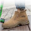 Large Size Men Fashion Steel Toe Caps Work Safety Boots Cow Suede Leather Welding Shoes Worker Platform Safe Boot Security Botas