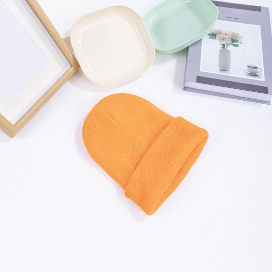 Unisex Knitting Hat Solid Color Men Women Brimless Hat Winter Soft Breathable Warm Stretchy Hat Outdoor Wear