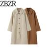 Za New Fall Women's Clothing 2025 Fashion Style Fashionable Temperamental All-Match Polo Shirt Collar Single-Breasted Trench Coat Outwear