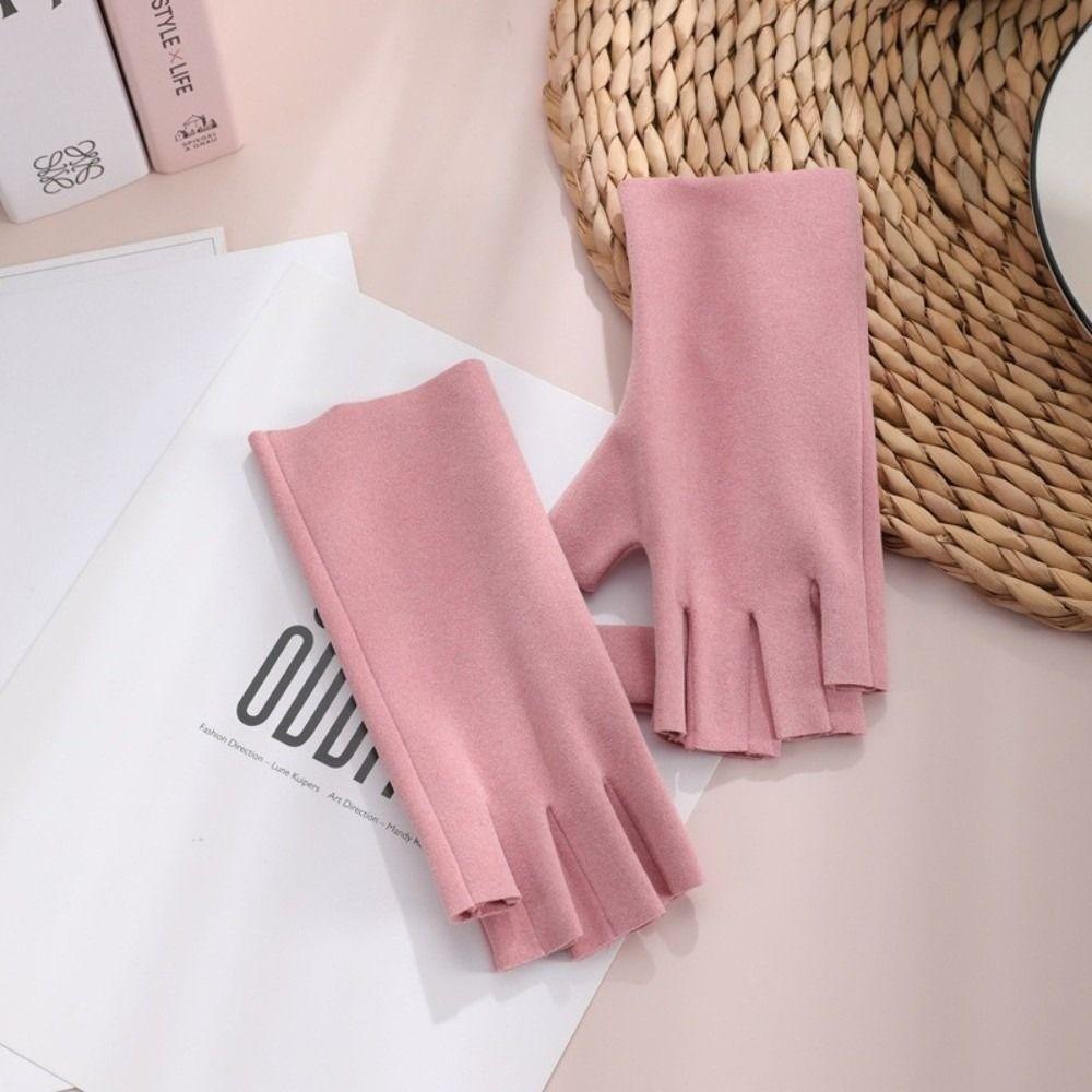 Touchscreen Warm Gloves Short Semi-Finger Mittens New Half Finger Gloves Autumn Winter