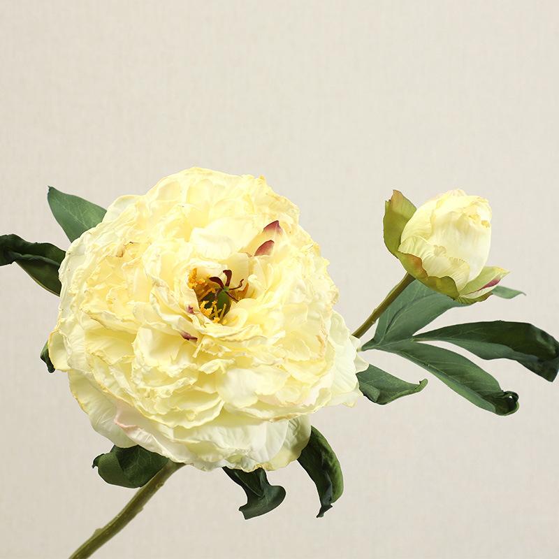 2 головки пиона с запеченным краем, имитация цветка, украшение для гостиной, украшение для стола, искусственный цветочный букет