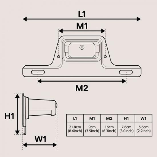 Waterproof IP67 Bracket-Mount LED DC License Plate Light For Trailer Trailer