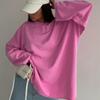 Модные свободные розовые футболки с круглым вырезом и длинными рукавами, женские уличные однотонные пуловеры, женские футболки, осень 2023, женские футболки, топы 29355