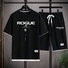 Fashion Rogue Men's Tracksuit Set Short Sleeve T-shirt and Tracksuit Shorts Summer Casual Jogger Suit Men's Two-piece Suit