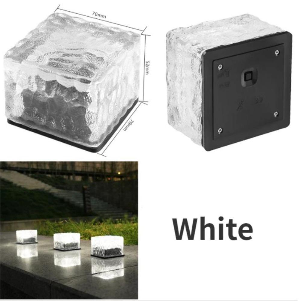 3 шт., наружная водонепроницаемая садовая дорожка, пол, стеклянный солнечный кубик льда, кирпичная брусчатка, камень, ландшафтный светодиодный светильник для фестиваля