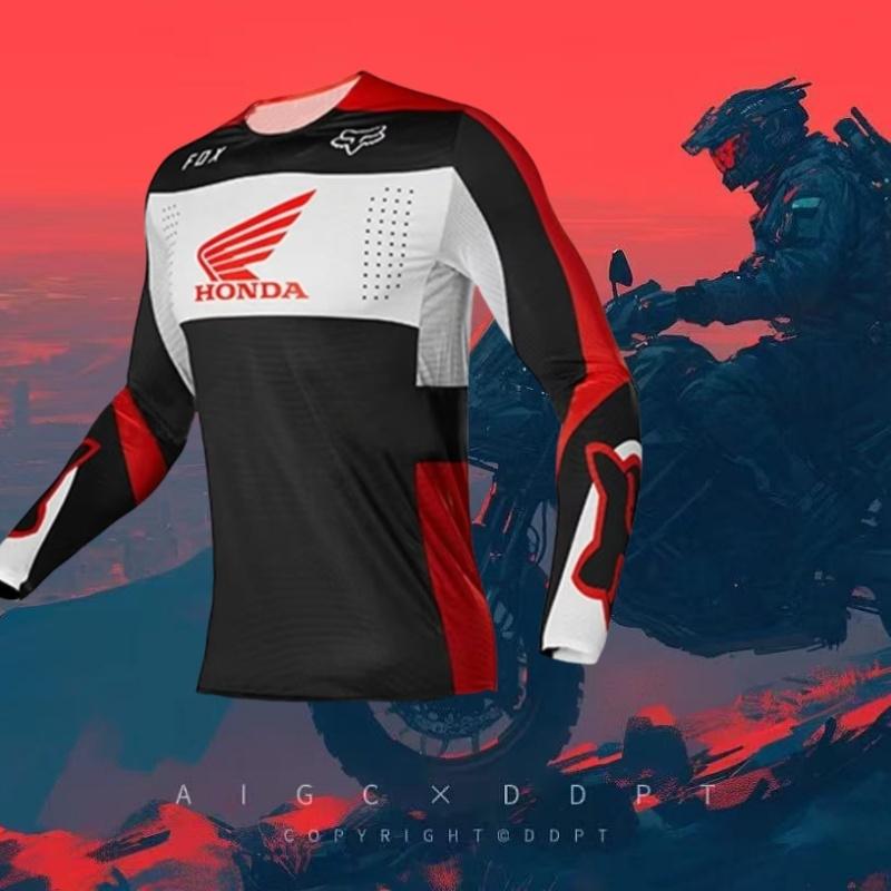EAV3 Summer 2026 Honda New Off-road Motorcycle Riding T-shirt Fast-drying Breathable Long-sleeved Men's And Women's Riding Clothes