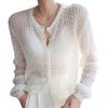 Женский вязаный кардиган из мохера, весенне-осенний свободный свитер, свободный темпераментный топ, куртка