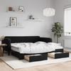 VidaXL Daybed with Trundle and Drawers Black 100x200 Cm Velvet 3197146