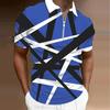 Men's Shirt Polo Casual Zip Short Sleeve Fashion Casual Zipper Summer Spring Regular Fit 3D Print Shirt