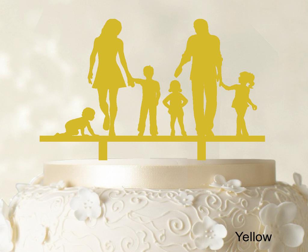 Персонализированный семейный торт Топпер на заказ силуэт свадебный торт Топпер украшения торта доступен вариант 6 "-7" дюймов
