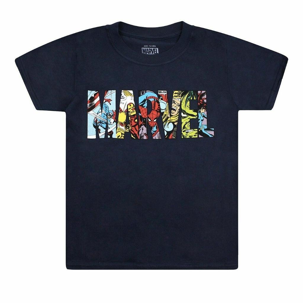 Marvel Childrens Boys Characters Logo T-Shirt