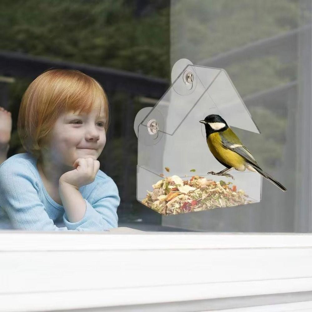 Прозрачные кормушки для птиц Пластиковый домик для птиц на окно Кормушки для птиц на подоконник Снаружи Сад