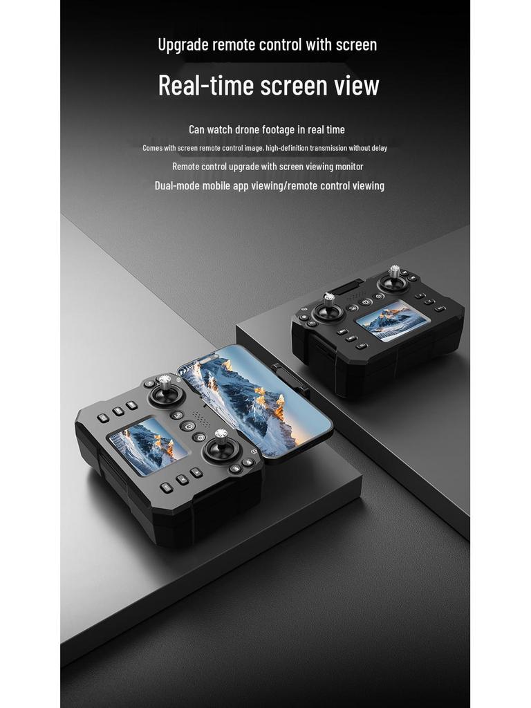 Дрон KY102 с управлением экраном, позиционированием по оптическому потоку, бесколлекторным двигателем и четырехосевым пультом дистанционного управления.