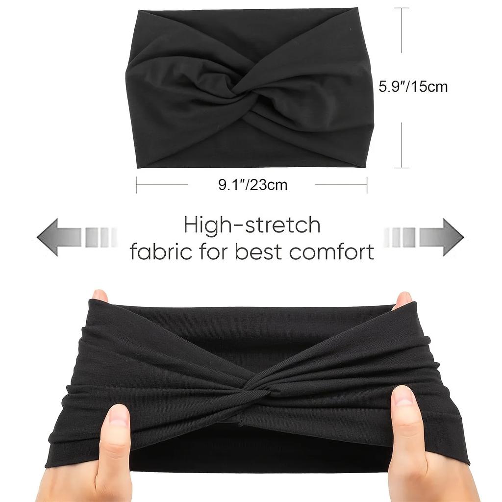Набор из 4 женских широких повязок на голову в нежном богемном стиле, подходит для йоги, бега, спортивных аксессуаров для волос