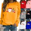 Autumn New Sweater Autumn and Winter Women's Christmas Theme Printing Sweater Round Neck Long Sleeve Casual Sweatshirt Plus Size Top