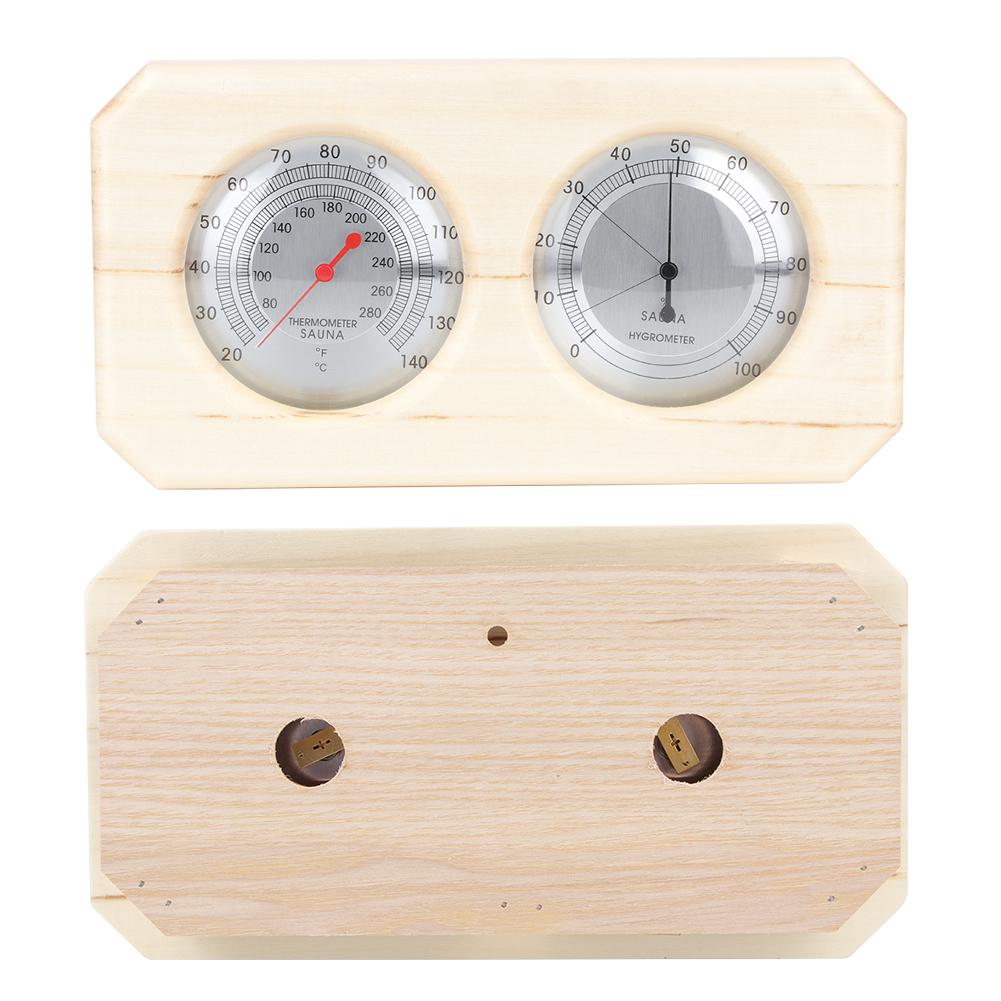 Portable 2in 1 Wood Thermo Hygrometer Thermometer Hygrometer Steam Sauna Room Accessories