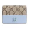 Серия GG Marmont Кошелек на кнопке с логотипом Холст и кожа Женский кошелек Бежевый Синий Мятно-зеленый 790055-AADQG-4947