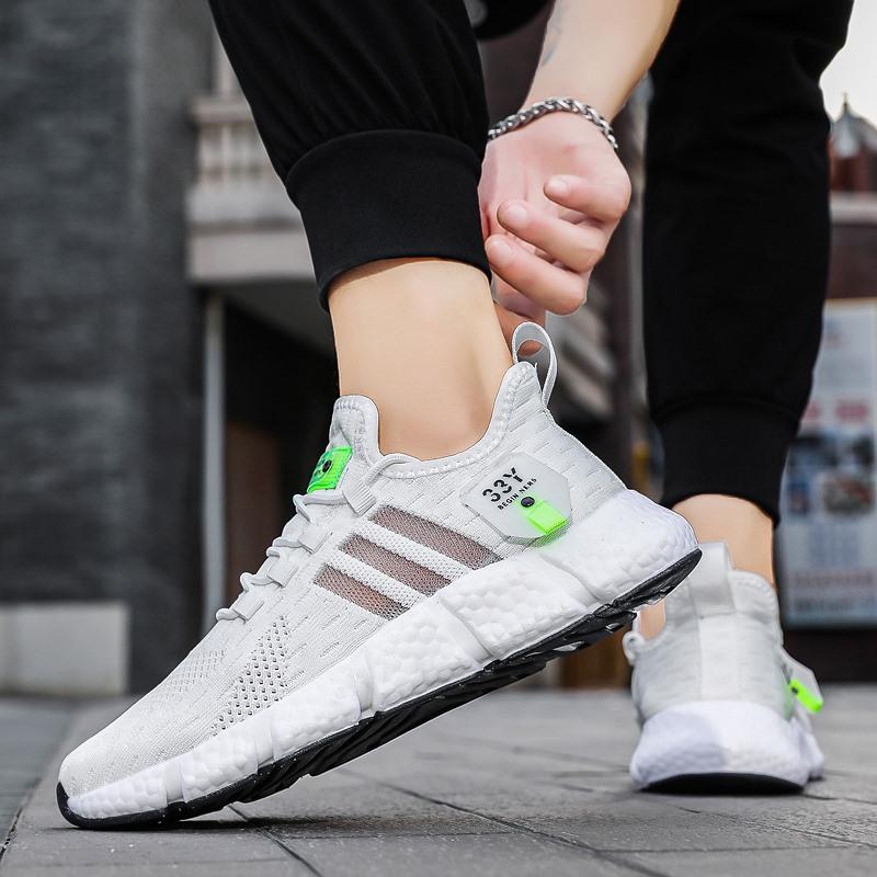 Весенняя пара модных ботинок с настоящей попкорновой подошвой, мужская обувь большого размера, летние мужские и женские кроссовки для бега из дышащей сетки, мужские