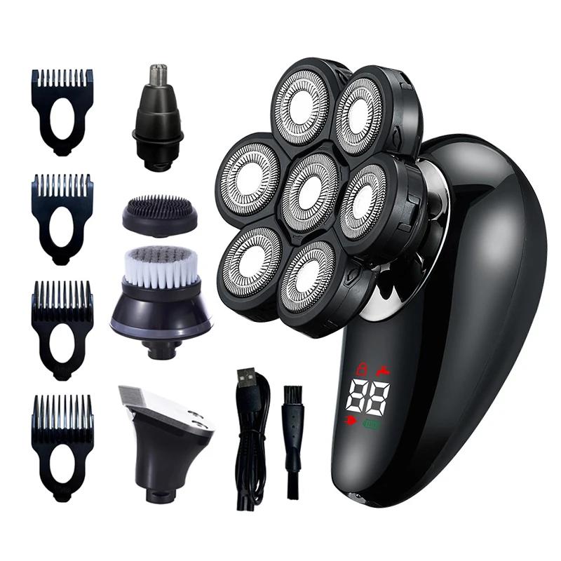 5 In 1 Electric Shaver For Men Bald Head Hair Clipper Nose Trimmer Floating 7D Blade Head Shaving Beard Knife Rechargeable Razor