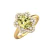 8X6MM Oval Lemon Quartz Gemstone 925 Sterling Silver Gold Plated Solitaire Halo Women Engagement Ring