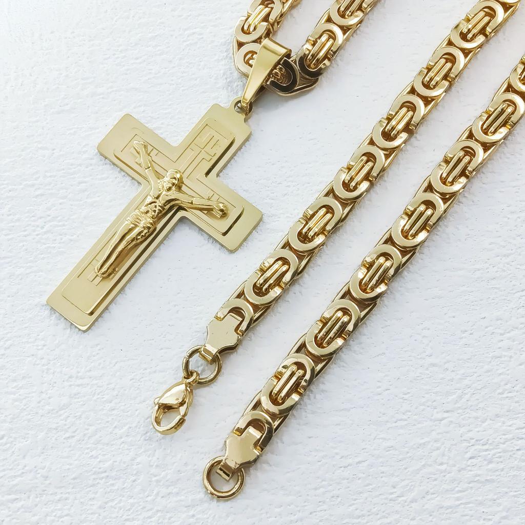 Новое плоское ожерелье из нержавеющей стали с крестом, ювелирные аксессуары