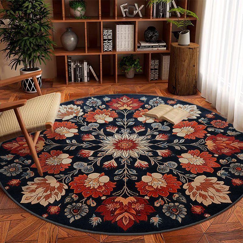 Круглый ковер для гостиной, винтажный диван, журнальный столик, коврик для спальни, кабинета, напольный коврик для дома, устойчивый к грязи