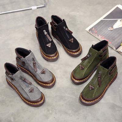 2024 Низкие модные осенне-зимние однотонные сапоги женские замшевые женские сапоги больших размеров на плоской подошве с пряжкой