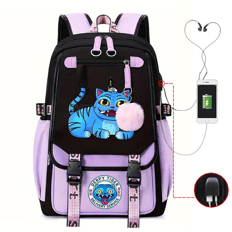 Мультфильм «Охотники на демонов» Модный детский рюкзак с принтом Легкий рюкзак для учеников начальной и средней школы Кампус Школьная сумка Нейтральный