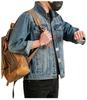 Xintang Mens Retro Heavy Industry Denim Jacket – High Street Turn-Down Collar Shirt Jacket 2025, American Loose Fit Top