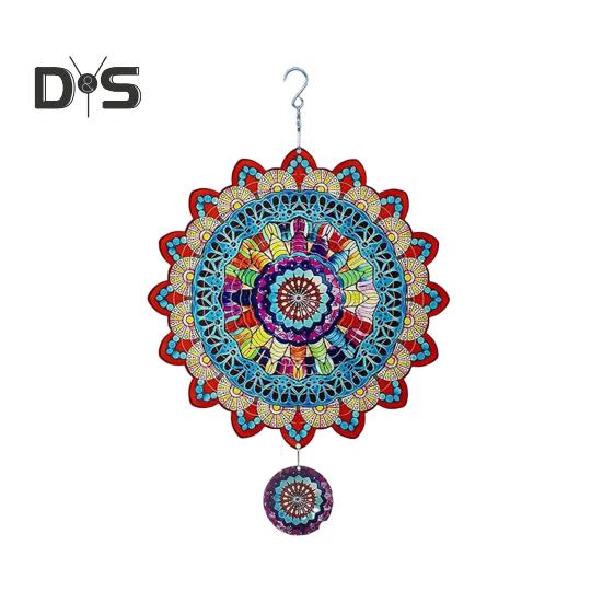 3D Animal Wind Spinner Decoration with Hook Indoor Outdoor Garden Yard Porch Colorful Turtle Butterfly Rooster Dragonfly Flower Wind Chime Hanging