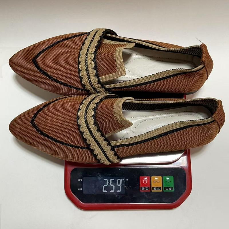 Большие дышащие туфли Fly-knit Flat Single для женщин. Остроносые, подходящие по цвету, легкие туфли для работы на все времена.