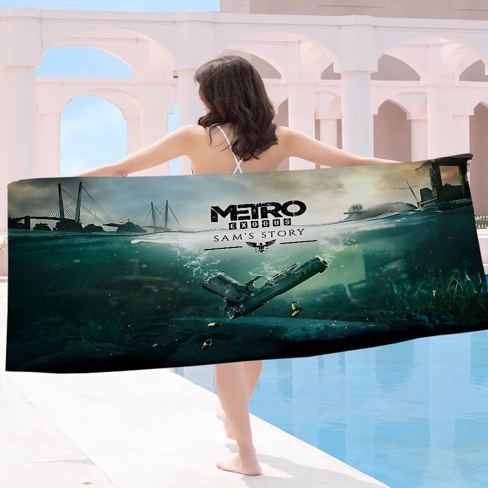 Game M-Metro E-Exodus Classic Beach Towel Colorful Bath Towels for Girl Microfiber Quick Dry Custom Sand Free Beach Yoga Spa