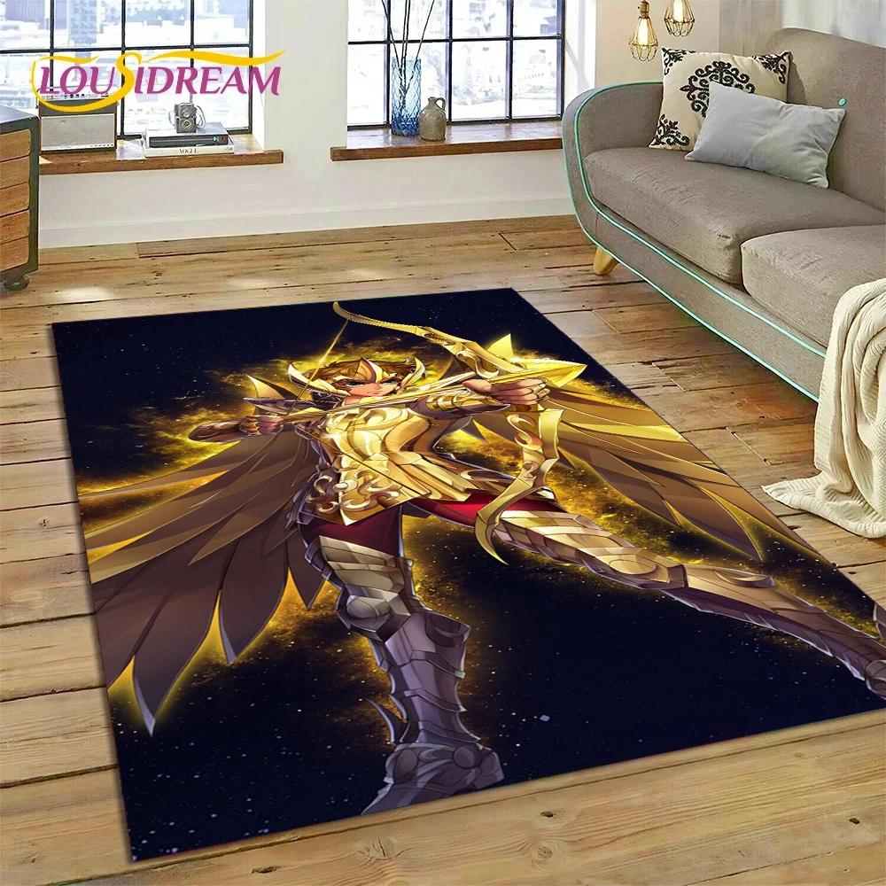 Мультяшный ковер-коврик Saint Seiya 3D Ретро Аниме для Спальни Гостиной Домашнего Дивана, Детская Игра Большой Декор Напольный Коврик