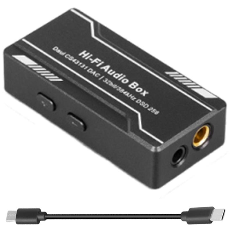 Портативный USB C усилитель 32 бит 384 кГц USB C на 3,5 мм 4,4 мм адаптер с чипом CS43131 USB C адаптер для наушников для телефона