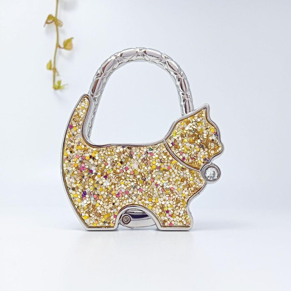 Милая форма Кошка Крючок для сумки Прекрасный дизайн Складной Складной Крючок для сумки Портативный Материал сплава Крючок для края стола Домашнее украшение