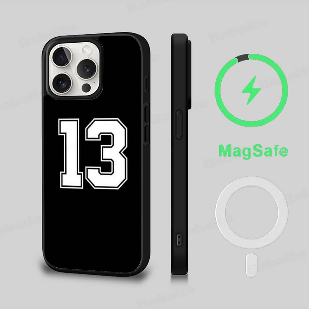 Number Football Phone Case Magnetic Case For iPhone 17 16 15 14 13 12 11 For Magsafe Wireless Charge Cover