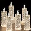4pcs Rose Shadow LED Flameless Candles,Battery Led Pillar Candles for Valentine's Day Romantic Propose Anniversary Wedding Decoration