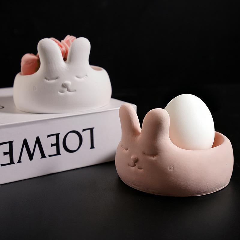 Форма для лотков для яиц Кролик Форма кролика для гипса Форма подсвечника кролика Милая Для хранения яиц Изготовление свечей Подарки